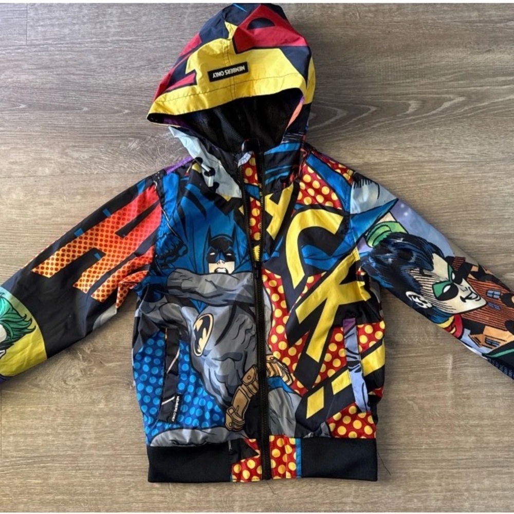 RARE Members Only Batman Windbreaker Zip Up Jacket Youth Size 8